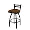 Holland Bar Stool Co 30" Low Back Swivel Bar Stool, Black Wrinkle, Canter Thatch Seat 41130BW001 - alternate 1